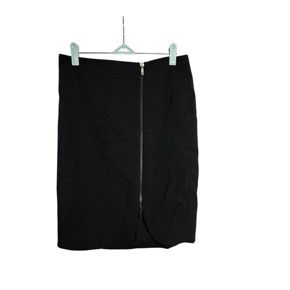 Ann Taylor Factory Petite Pencil Skirt Size 4P Zip Front Black Lined - Picture 1 of 4